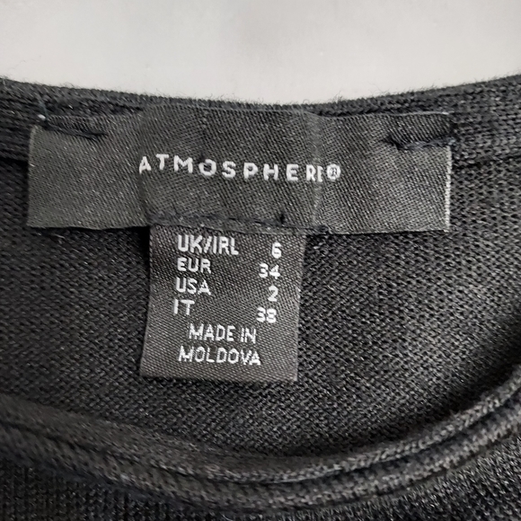 Atmosphere Black Knit Winter Dress. Size 2 - Picture 6 of 8